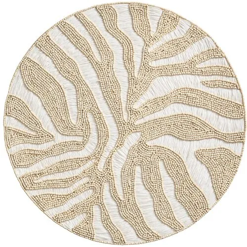 Set of 2 Serengeti Place Mats - White/Natural - Kim Seybert