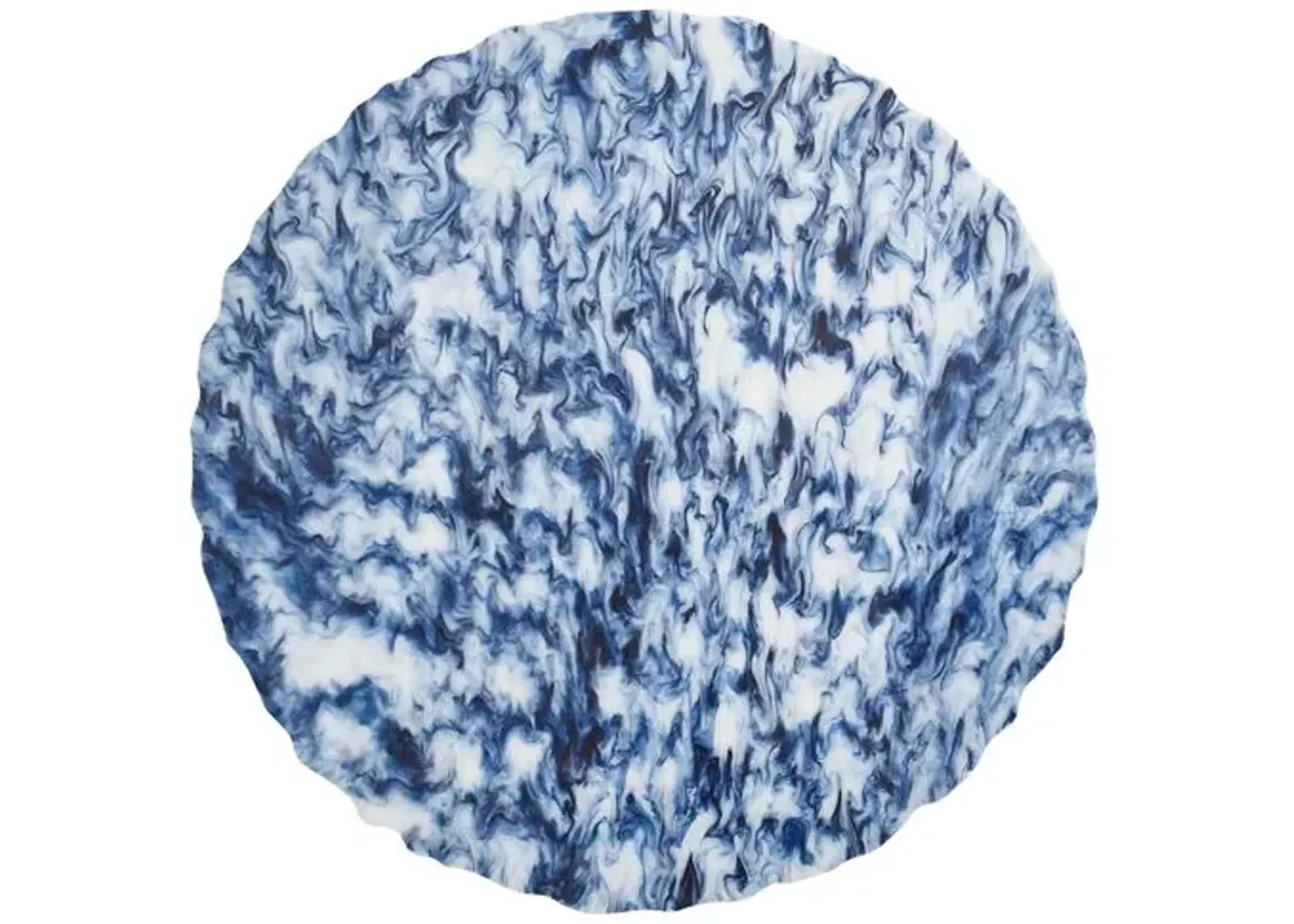 Set of 4 Waves Place Mats - White/Navy - Kim Seybert