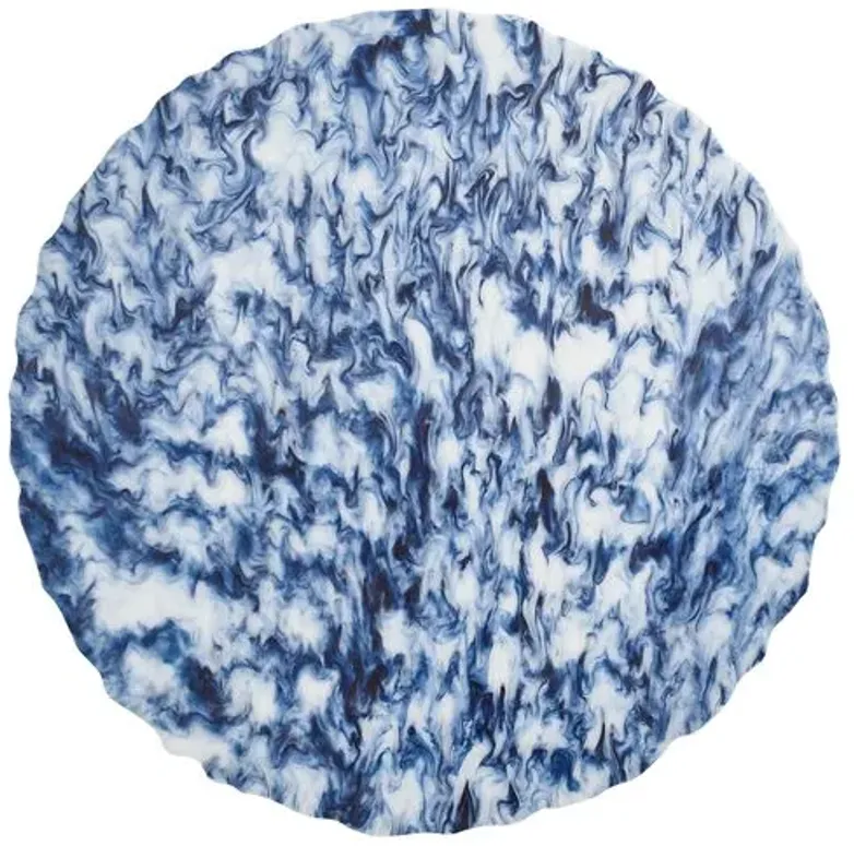 Set of 4 Waves Place Mats - White/Navy - Kim Seybert