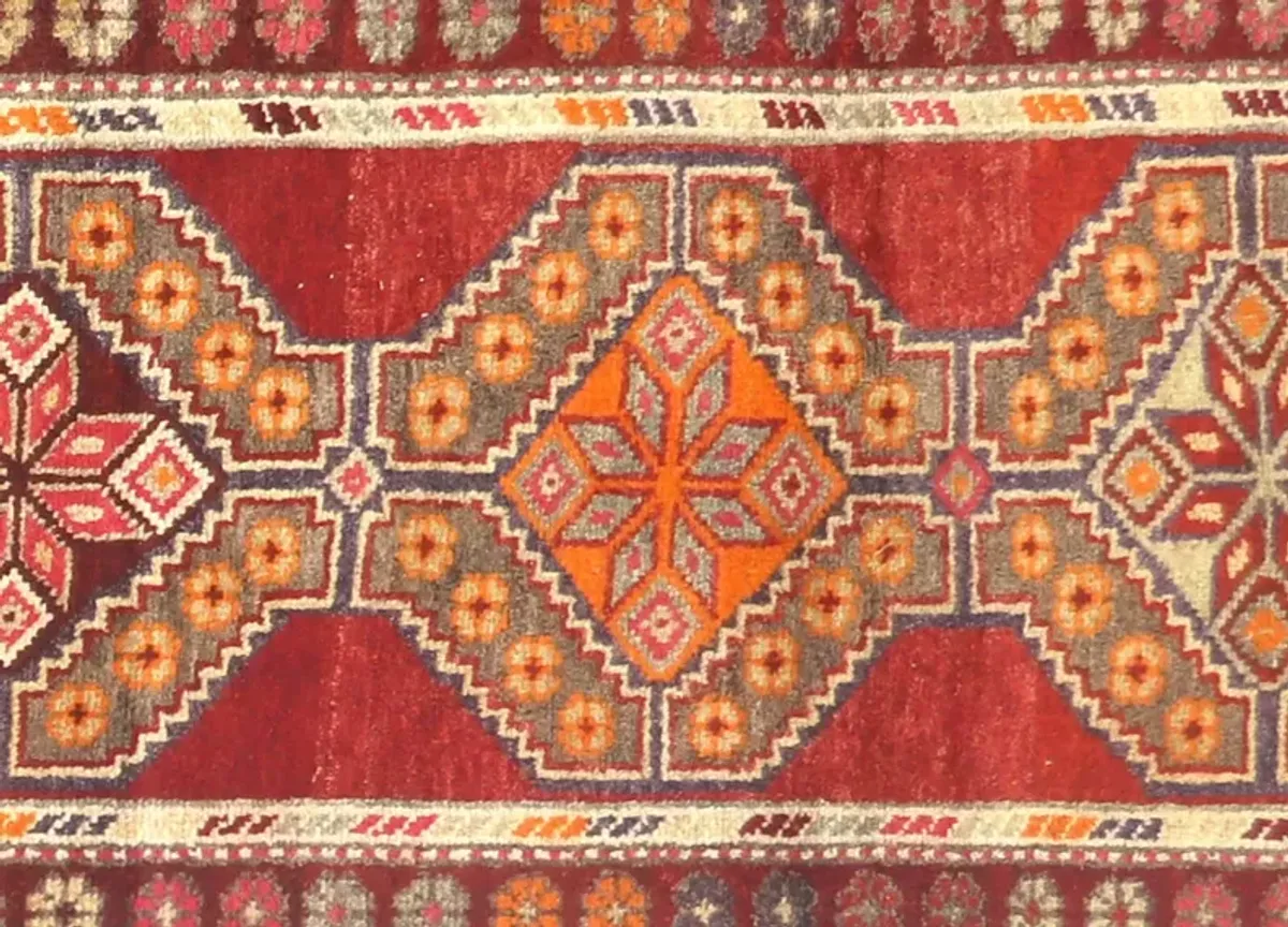 1960s Turkish Oushak Runner - 2'7" x12'9" - Nalbandian - Red