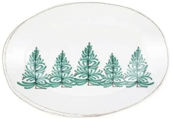 Melamine Lastra Holiday Oval Platter - White - VIETRI