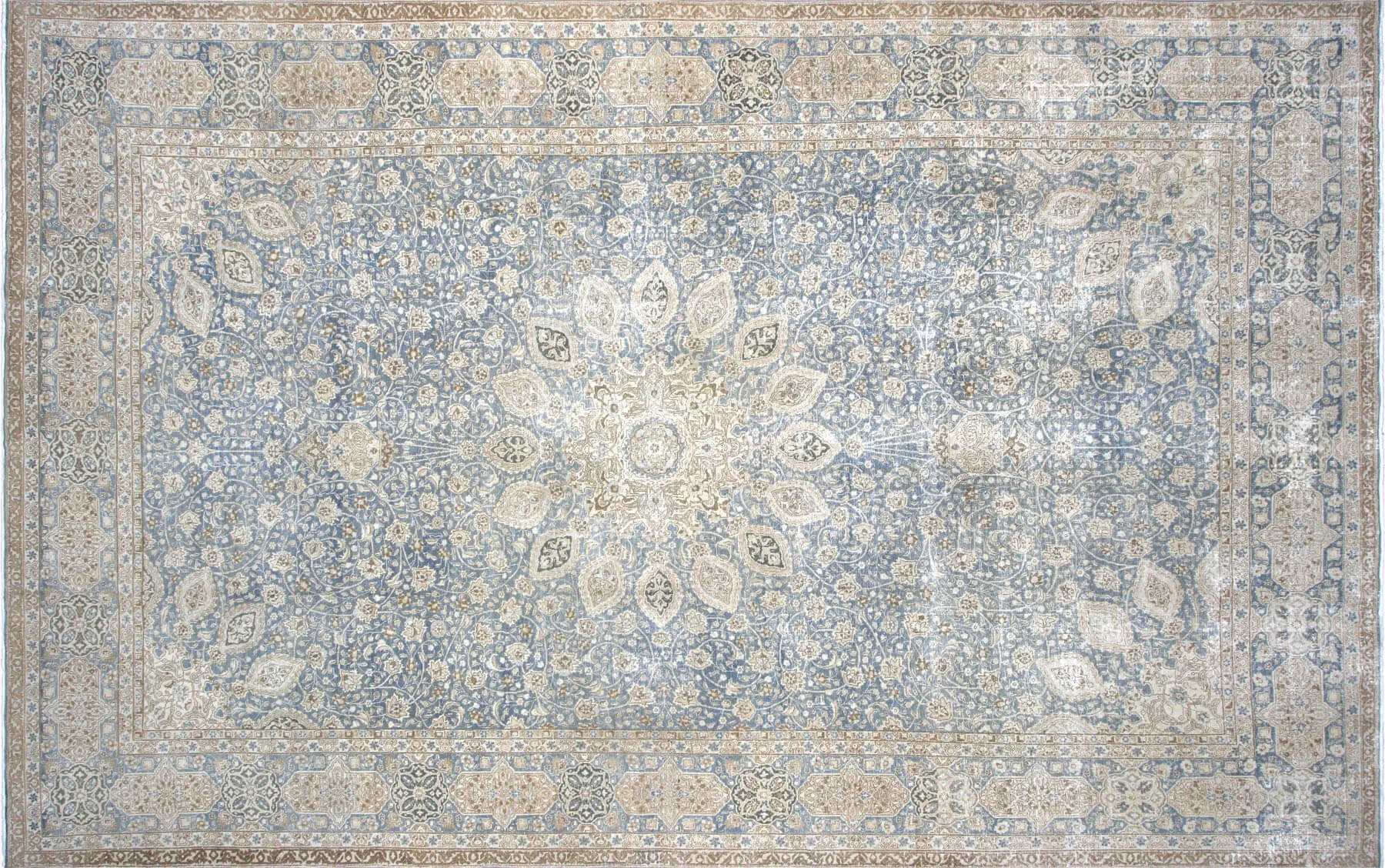 1940s Persian Tabriz Rug - 12'4"x20' - Nalbandian - blue - blue