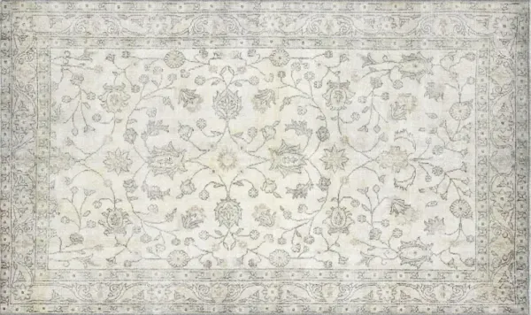 1960s Turkish Oushak Rug - 4'9"x8'1" - Nalbandian - Beige - Beige