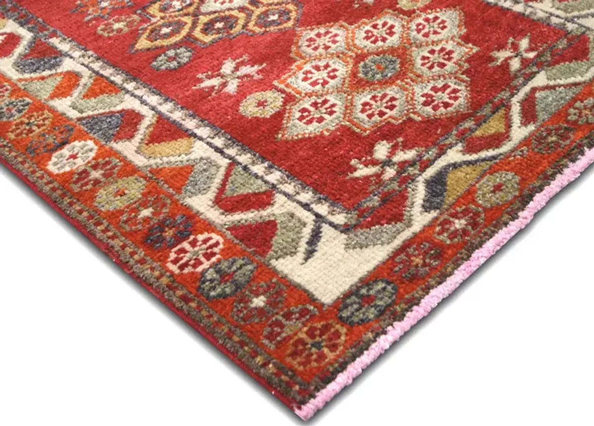 1960s Turkish Oushak Runner - 2'8" x 12' - Nalbandian - Red