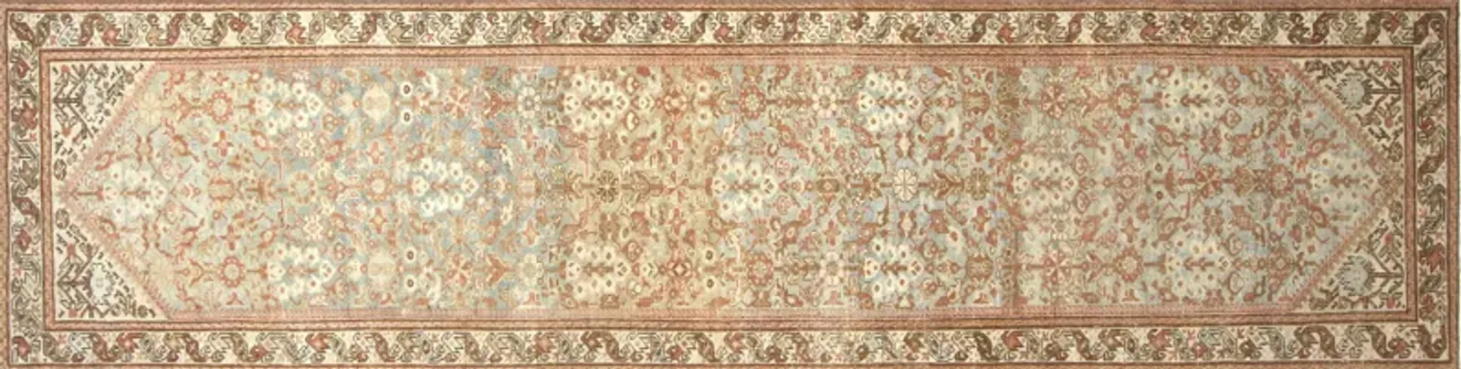 1920s Persian Melayer Runner - 3'5"x13'6" - Nalbandian - Orange