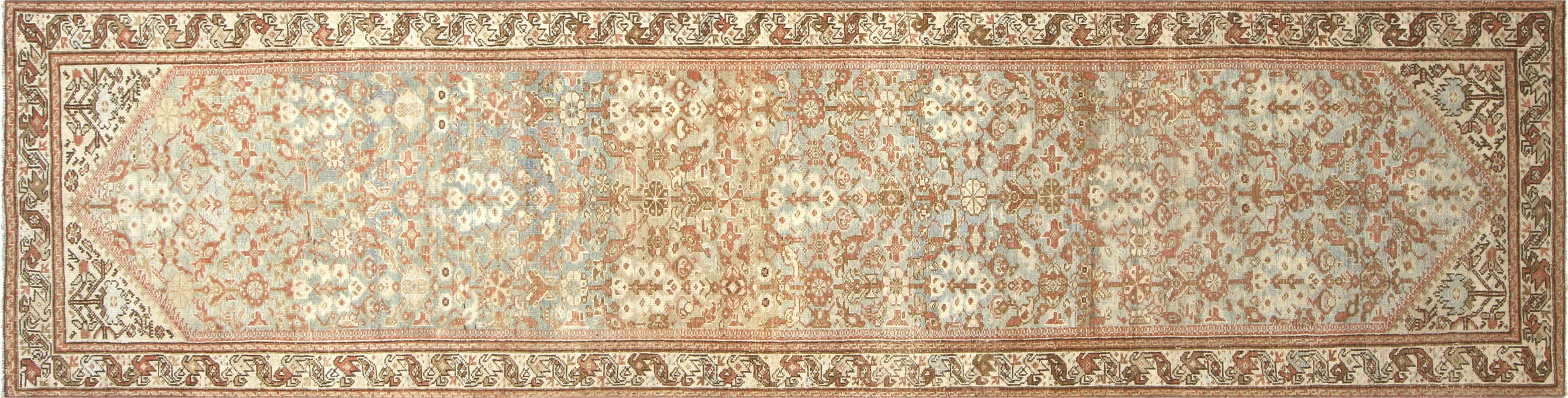 1920s Persian Melayer Runner - 3'5"x13'6" - Nalbandian - Orange