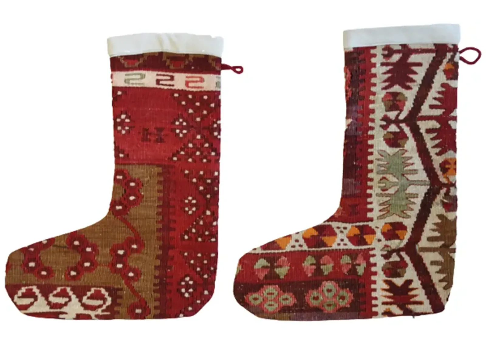 Christmas Stockings Turkish Carpet Set of 2 - Red