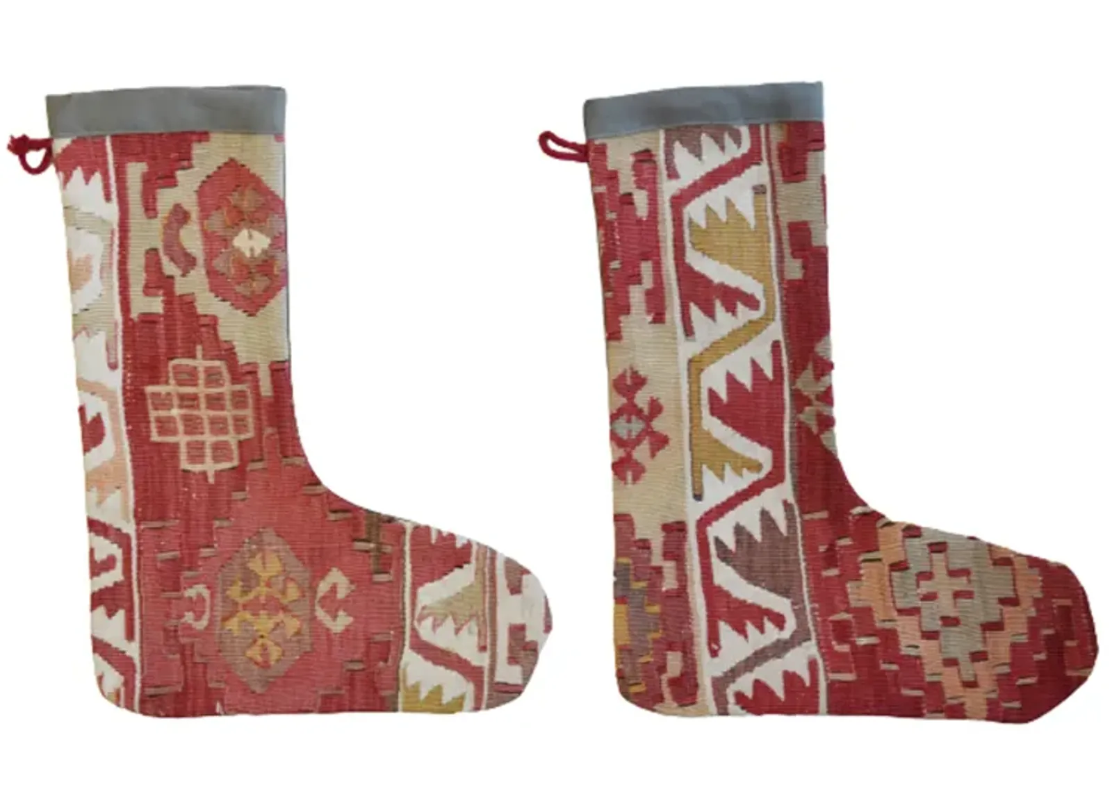 Christmas Stockings Turkish Carpet Set of 2 - Red