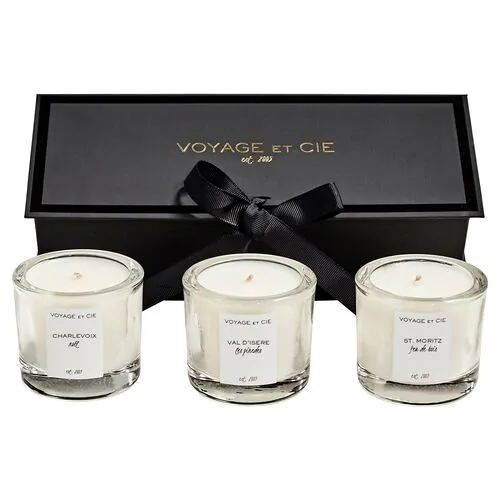 Winter Votive Box - Set of 3 - VOYAGE ET CIE INC