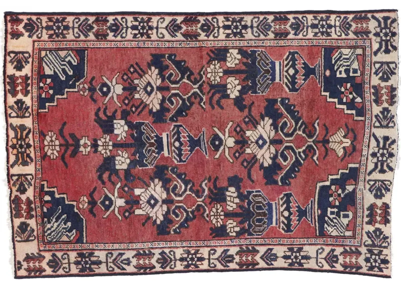 Persian Bakhtiari Rug - 4'3" x 6'3" - Esmaili Rugs & Antiques - Red - Red