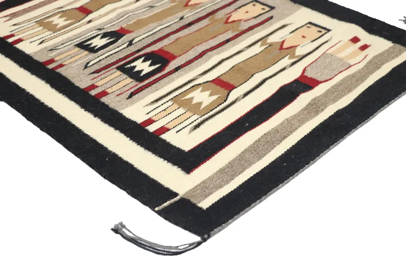 Navajo Yeibichai Kilim Rug - 2'1" x 2'10" - Esmaili Rugs & Antiques - Beige - Beige