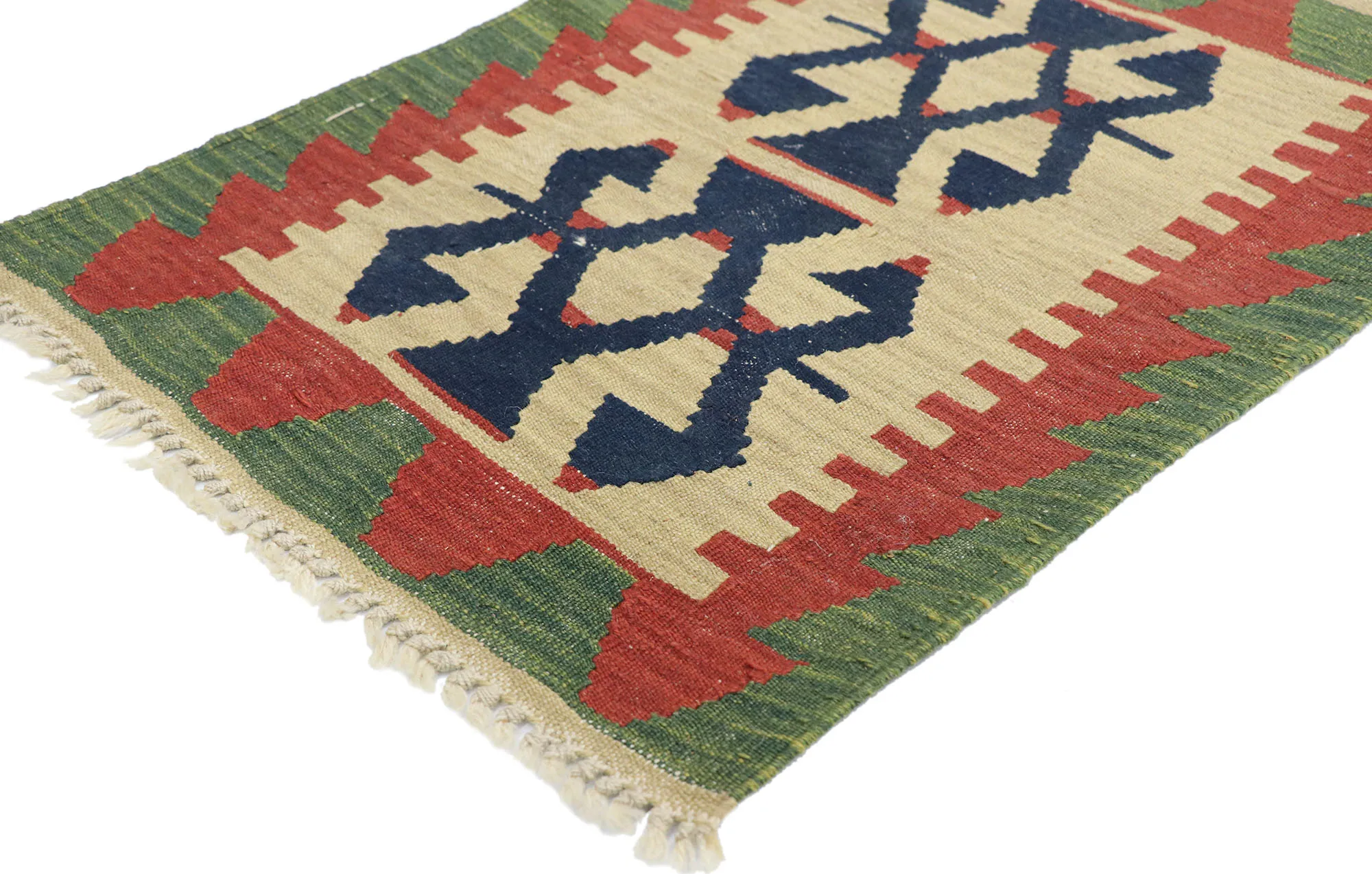 Persian Shiraz Kilim Rug - 2'00" x 2'10" - Esmaili Rugs & Antiques - Green - Green