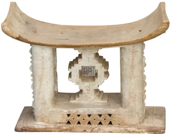 Antique Ashanti Chief Ceremonial Stool - de-cor - brown