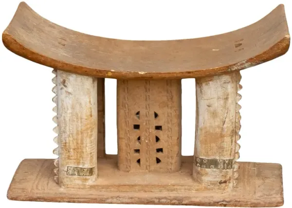 African Ashanti Tribal Wooden Stool - de-cor - brown