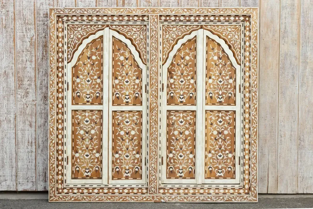 Royal Mibrab Marquetry Window Panel - de-cor - Brown