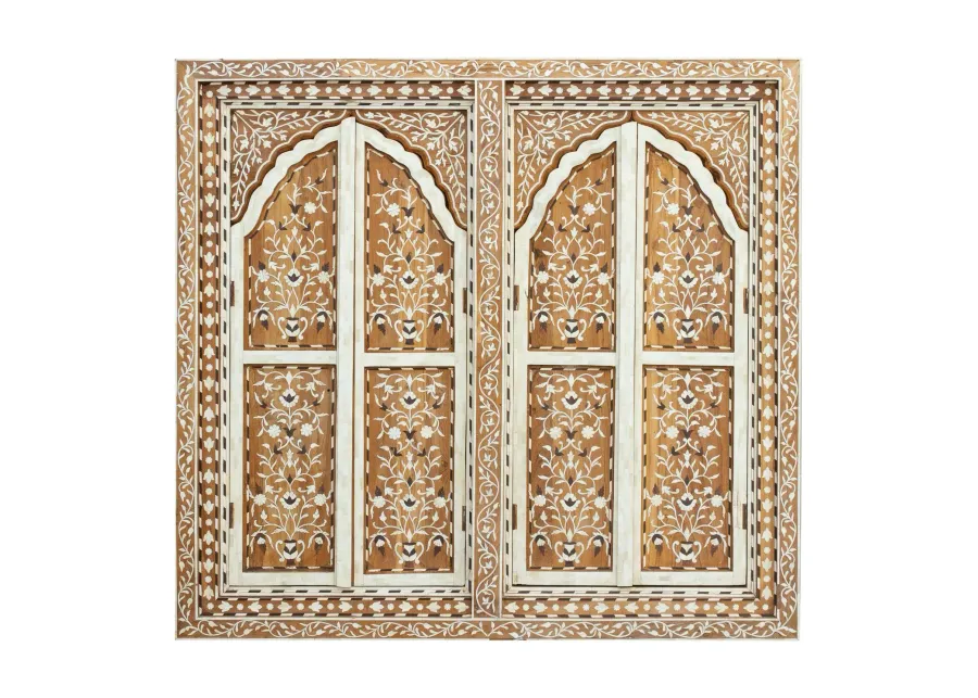 Royal Mibrab Marquetry Window Panel - de-cor - Brown