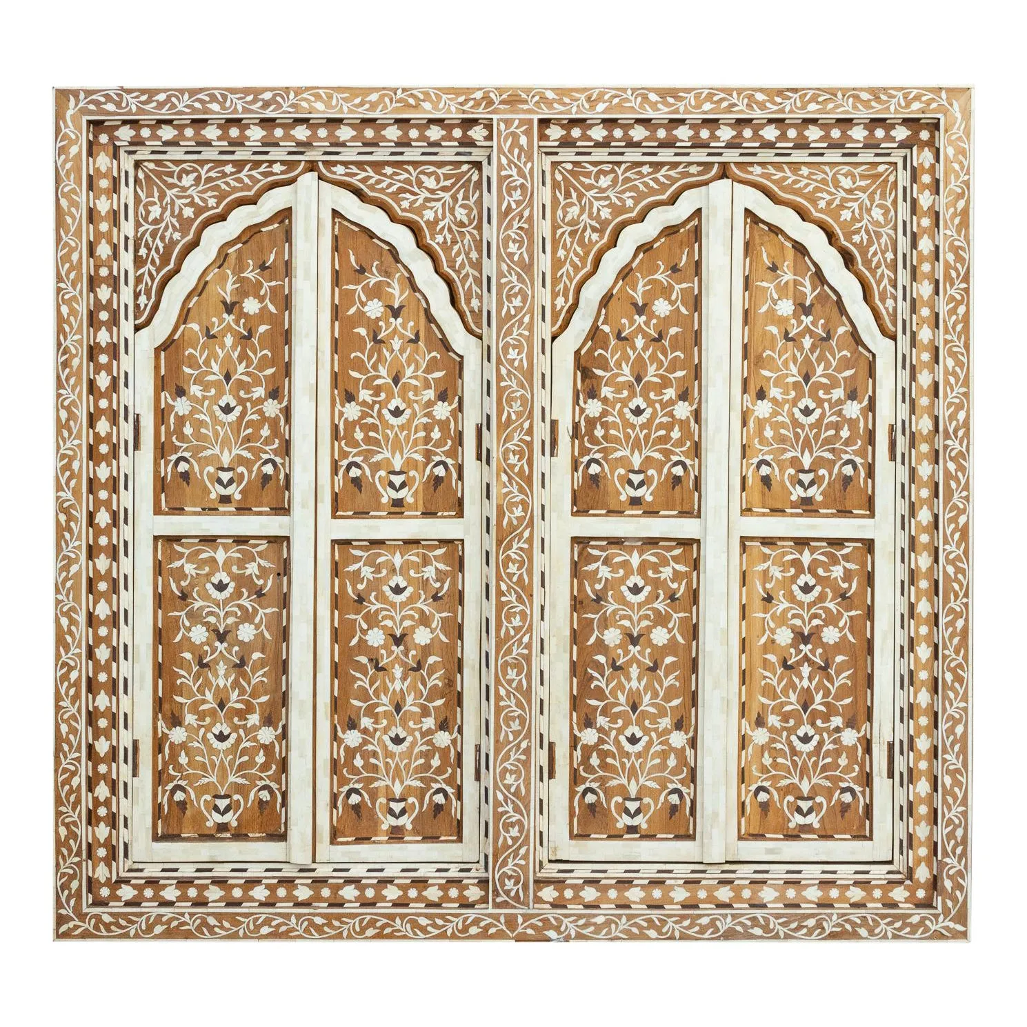 Royal Mibrab Marquetry Window Panel - de-cor - Brown