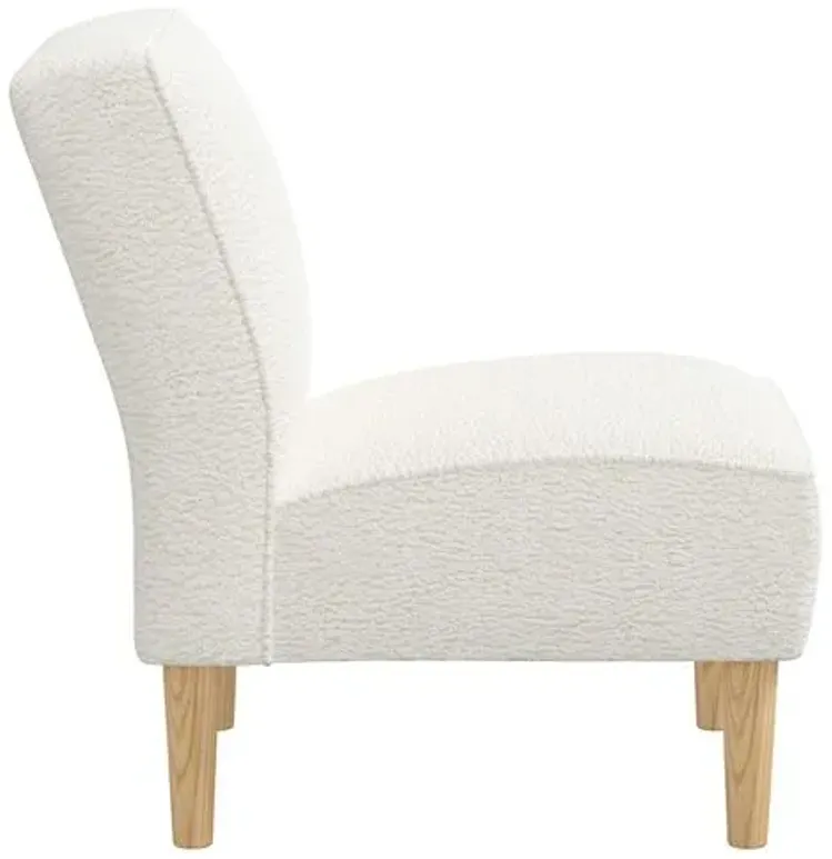 Finn Slipper Chair - Sheepskin Natural - White