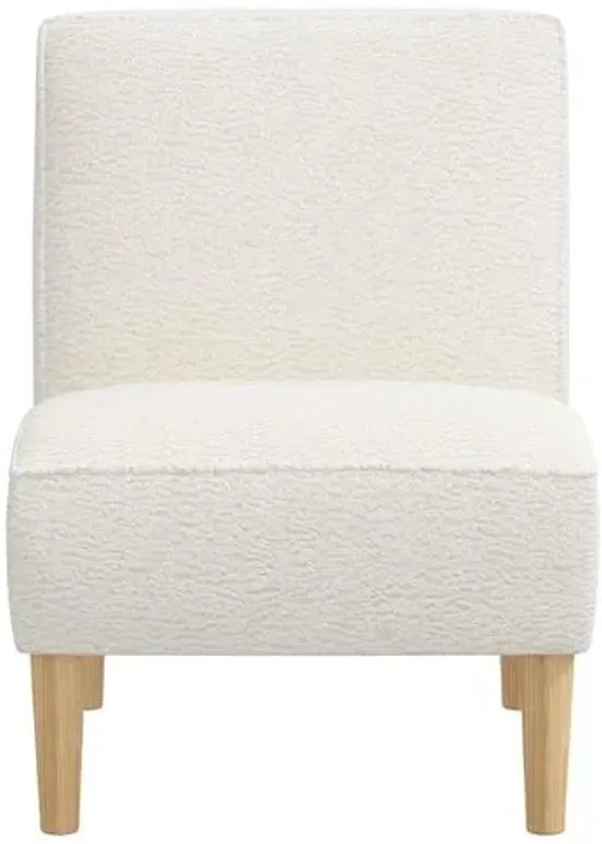 Finn Slipper Chair - Sheepskin Natural - White