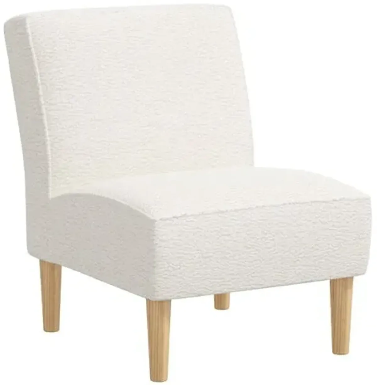 Finn Slipper Chair - Sheepskin Natural - White