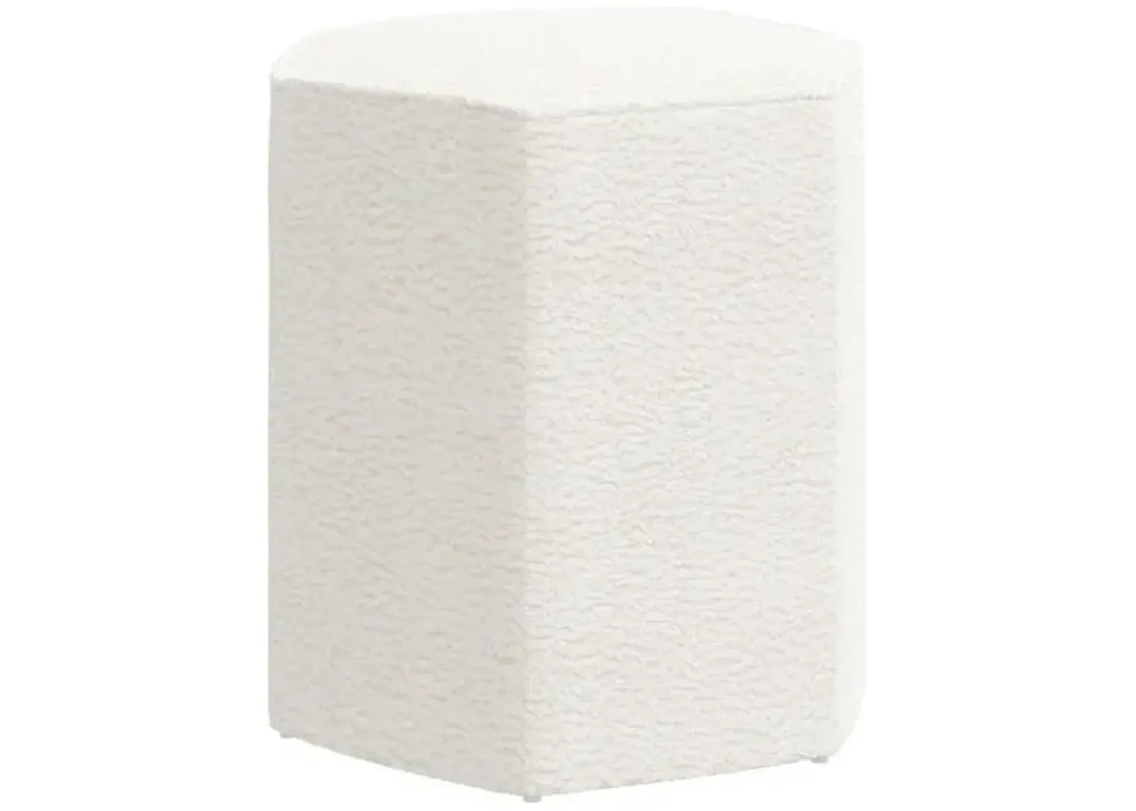 Becca Ottoman - Sheepskin Natural - White