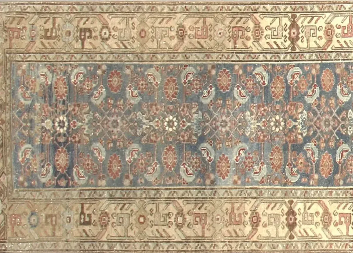 1940s Persian Melayer Runner - 3'2"x16'5" - Nalbandian - Blue