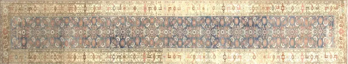 1940s Persian Melayer Runner - 3'2"x16'5" - Nalbandian - Blue