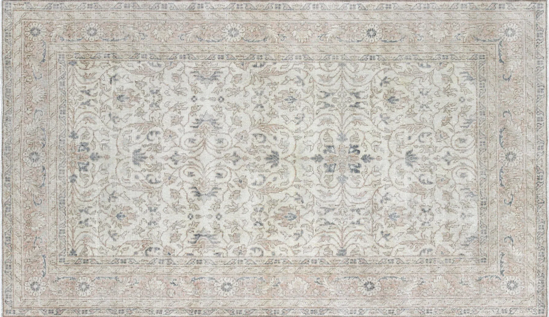 1960s Turkish Oushak Rug - 4'10" x 8'4" - Nalbandian - Ivory - Ivory