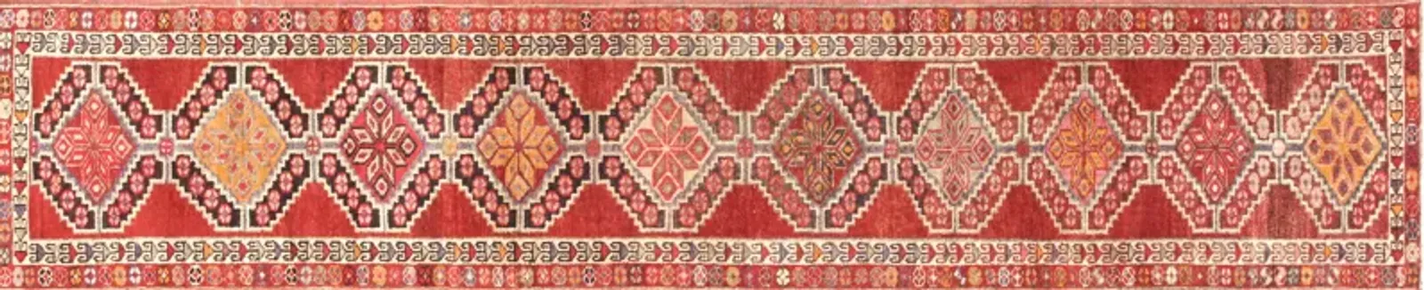 1960s Turkish Oushak Runner - 2'7"x12'10" - Nalbandian - Red