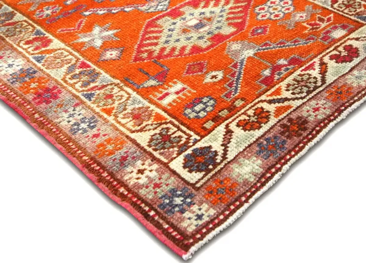 1960s Turkish Oushak Runner - 2'9"x12'1" - Nalbandian - Orange