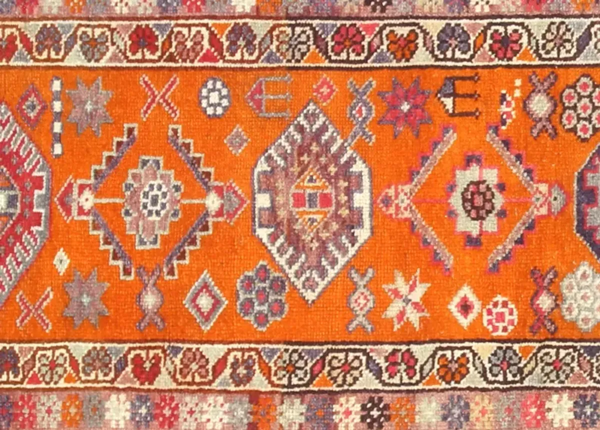 1960s Turkish Oushak Runner - 2'9"x12'1" - Nalbandian - Orange