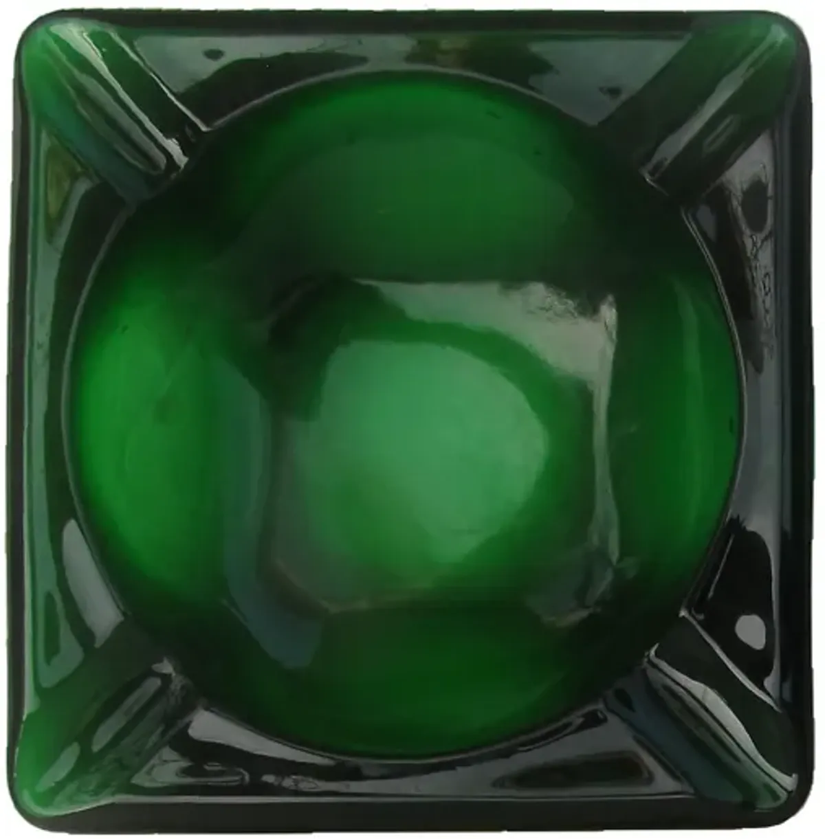 Mid-Century Art Glass Ashtrays - Set of 4 - Chez Vous - Green