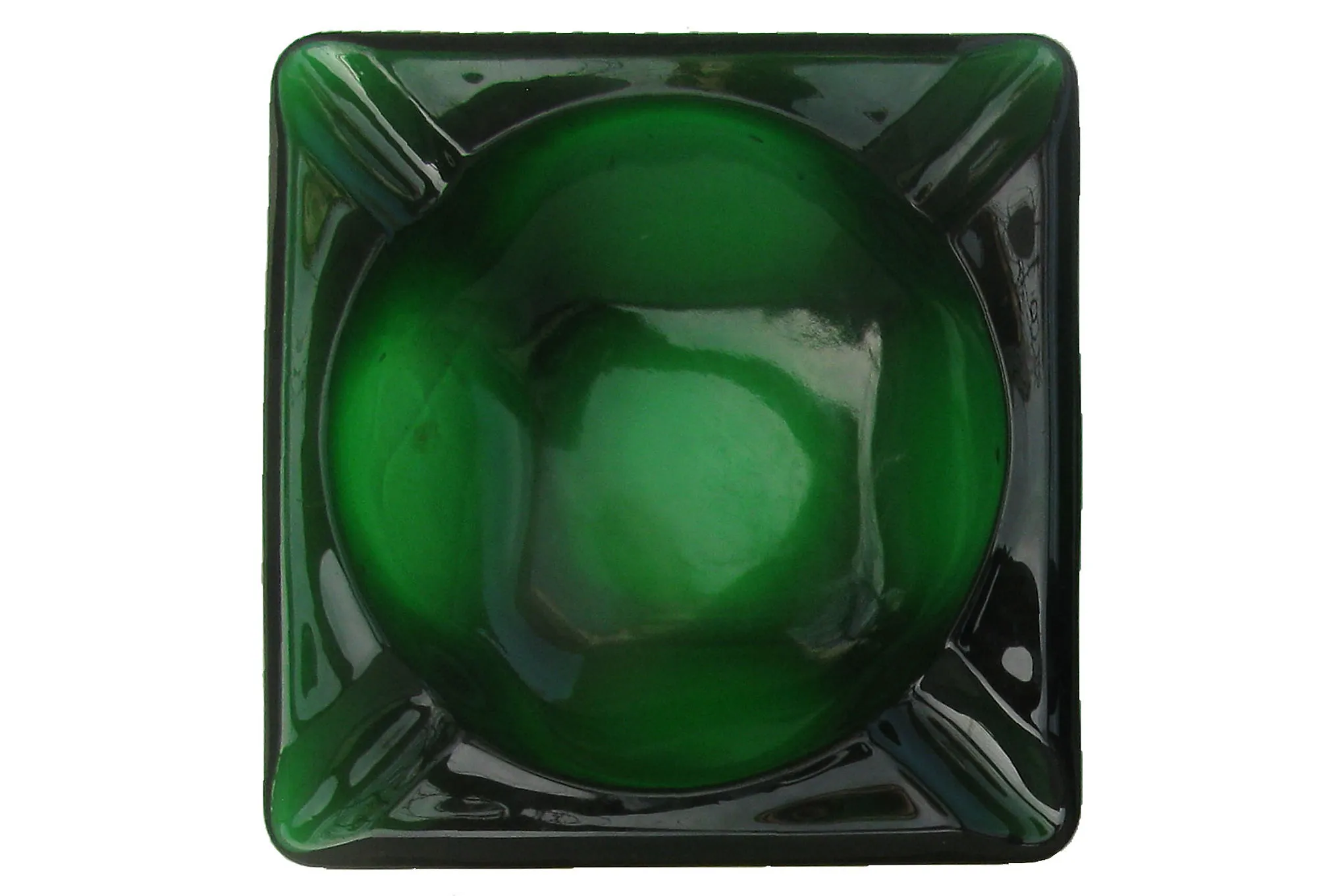 Mid-Century Art Glass Ashtrays - Set of 4 - Chez Vous - Green