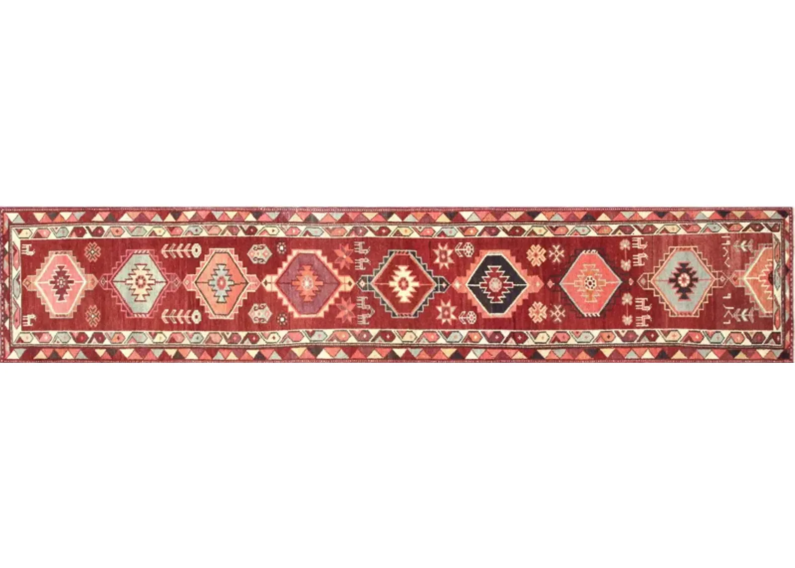 2'6"x13'6" 1960s Turkish Oushak Runner - Nalbandian - Red