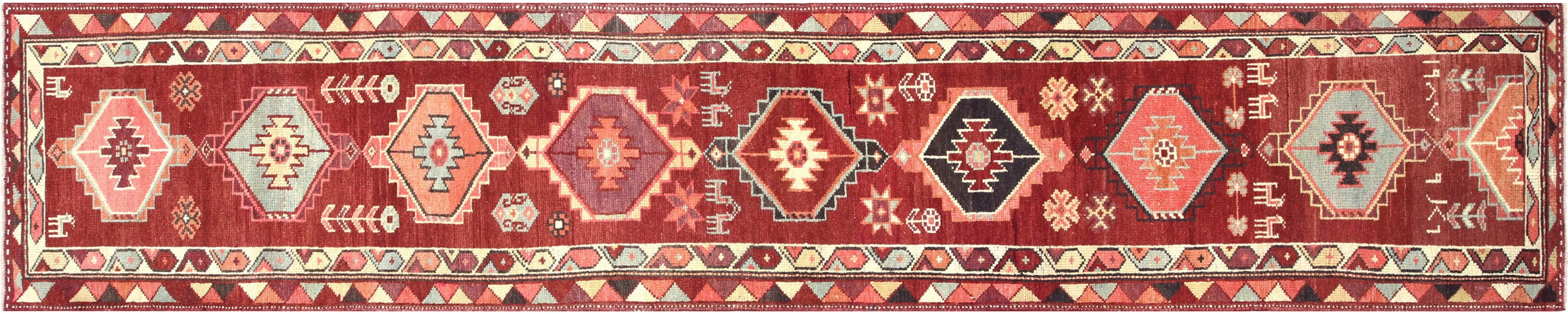 2'6"x13'6" 1960s Turkish Oushak Runner - Nalbandian - Red