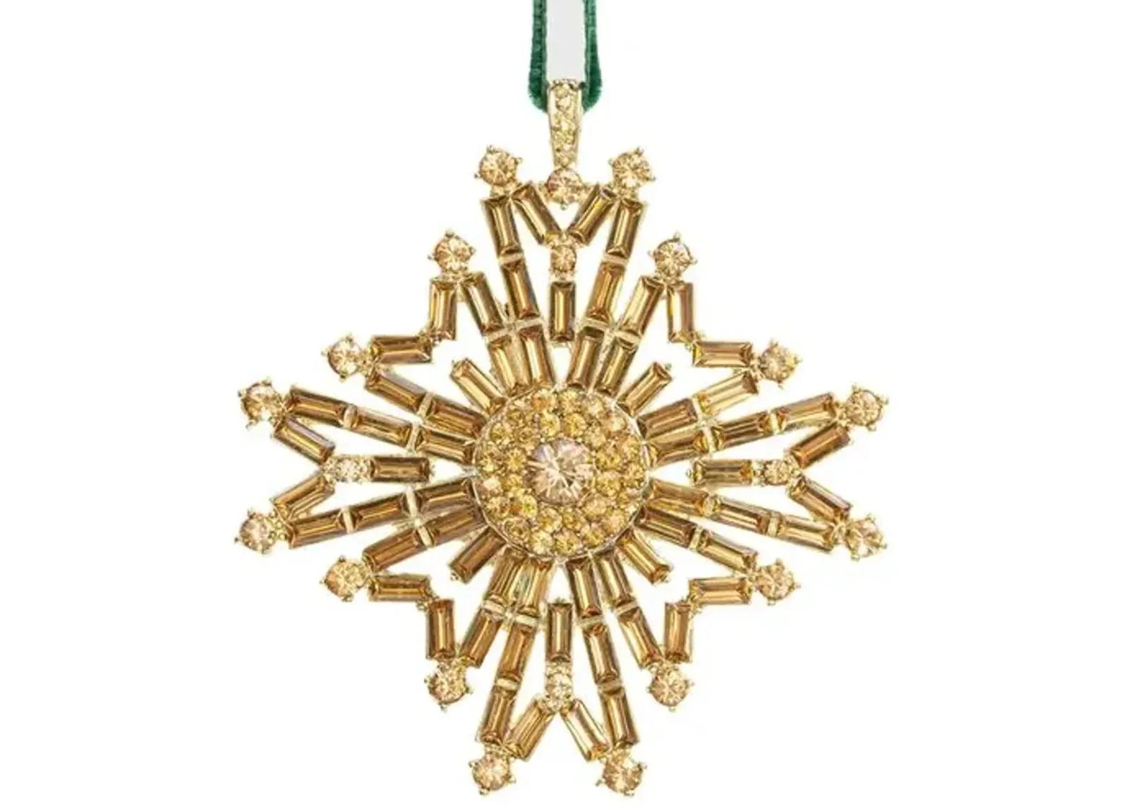 Baguette Snowflake Hanging Ornament - Gold - Joanna Buchanan