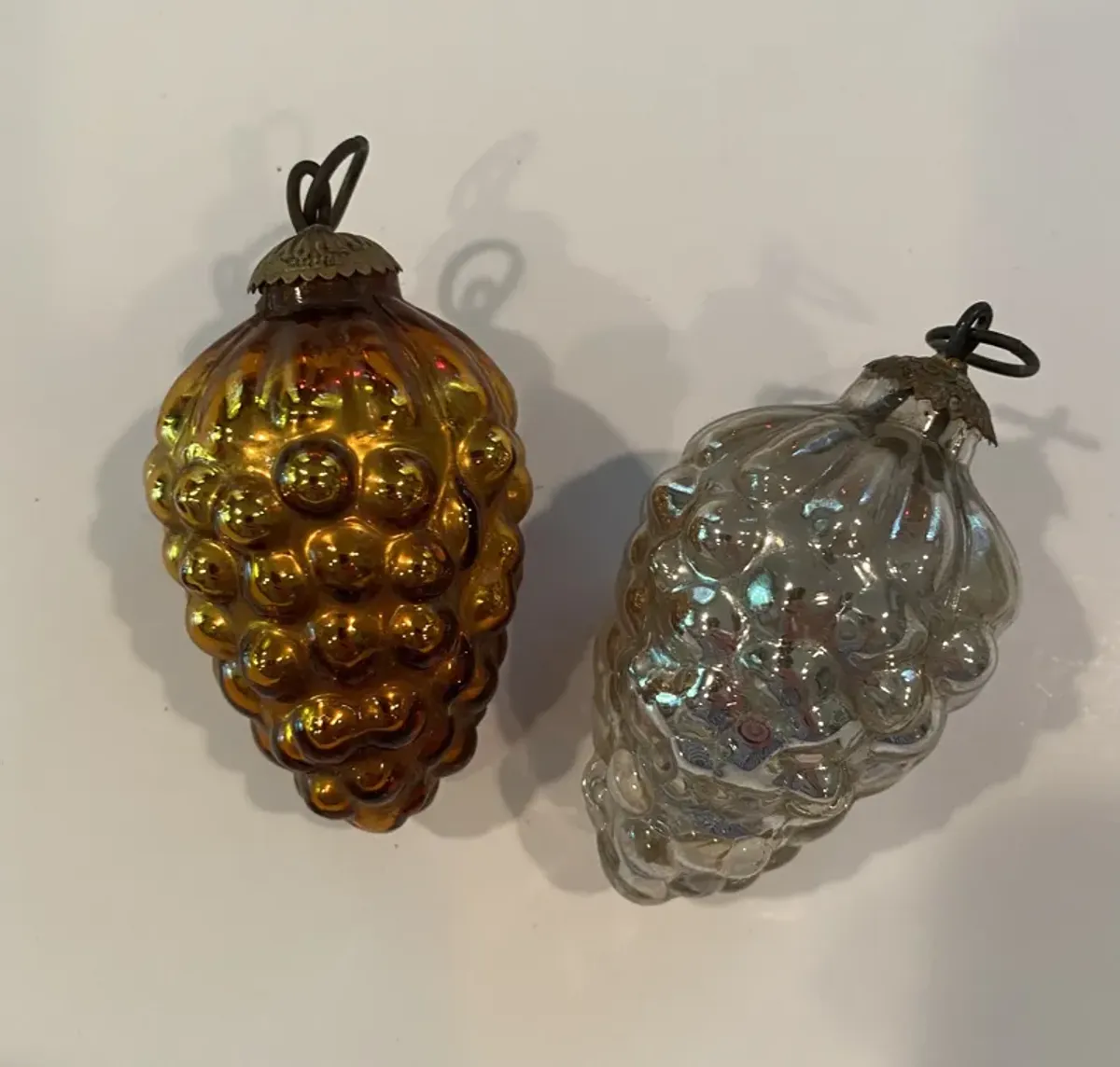 Old World German Grape Cluster Ornaments - Gold