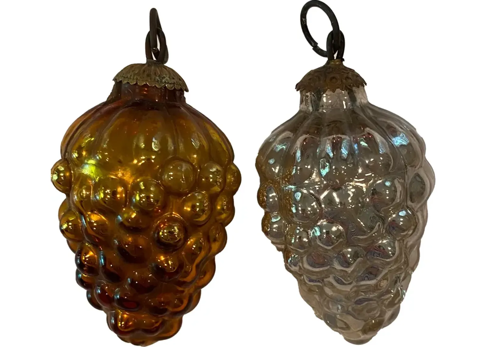 Old World German Grape Cluster Ornaments - Gold