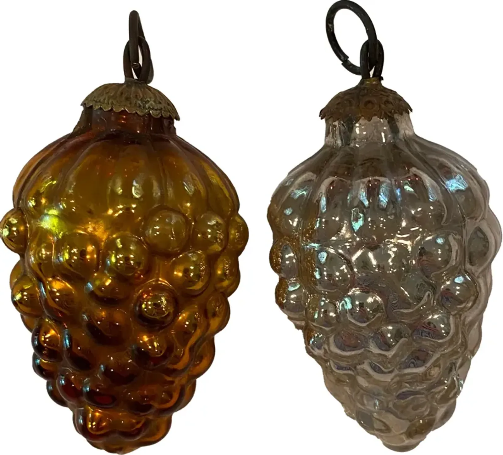 Old World German Grape Cluster Ornaments - Gold