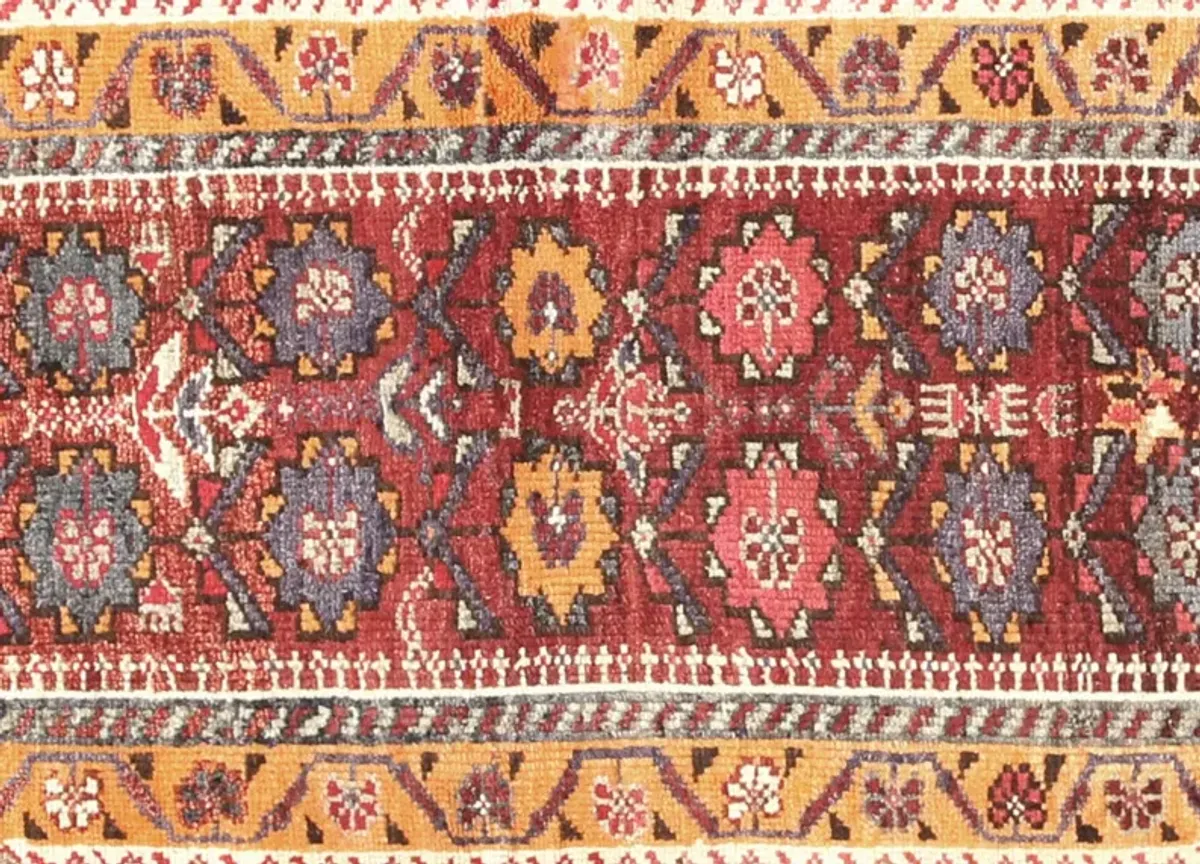 1960s Turkish Oushak Runner - 2'11"x11'7" - Nalbandian - Red