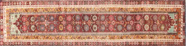 1960s Turkish Oushak Runner - 2'11"x11'7" - Nalbandian - Red