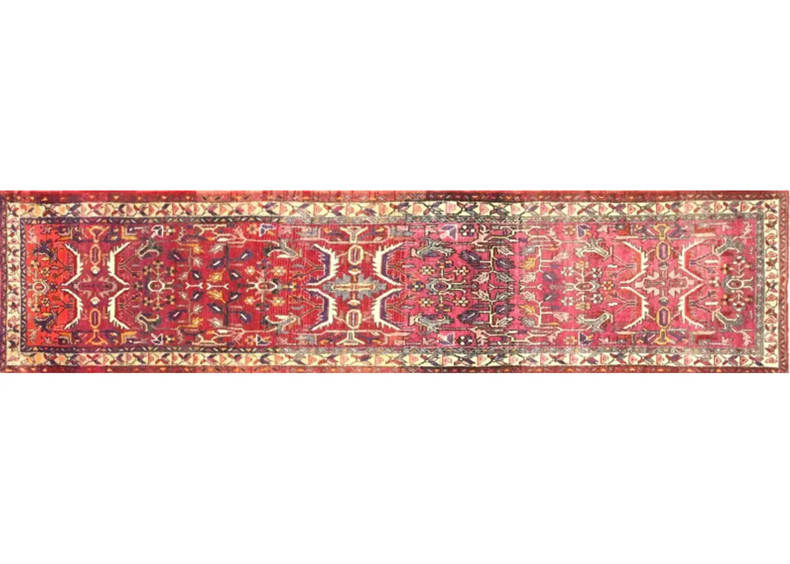 1960s Turkish Oushak Runner - 3' x 12'10" - Nalbandian - Red