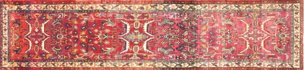 1960s Turkish Oushak Runner - 3' x 12'10" - Nalbandian - Red