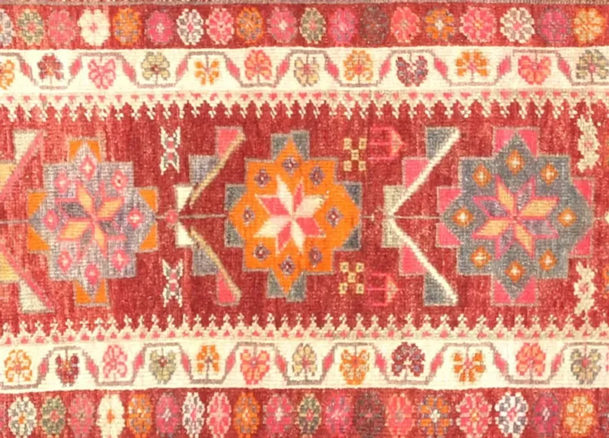 1960s Turkish Oushak Runner - 2'9"x11'11" - Nalbandian - Red