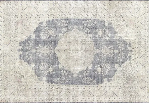 1960s Turkish Oushak Rug - 6'11" x 9'11" - Nalbandian - Blue - Blue