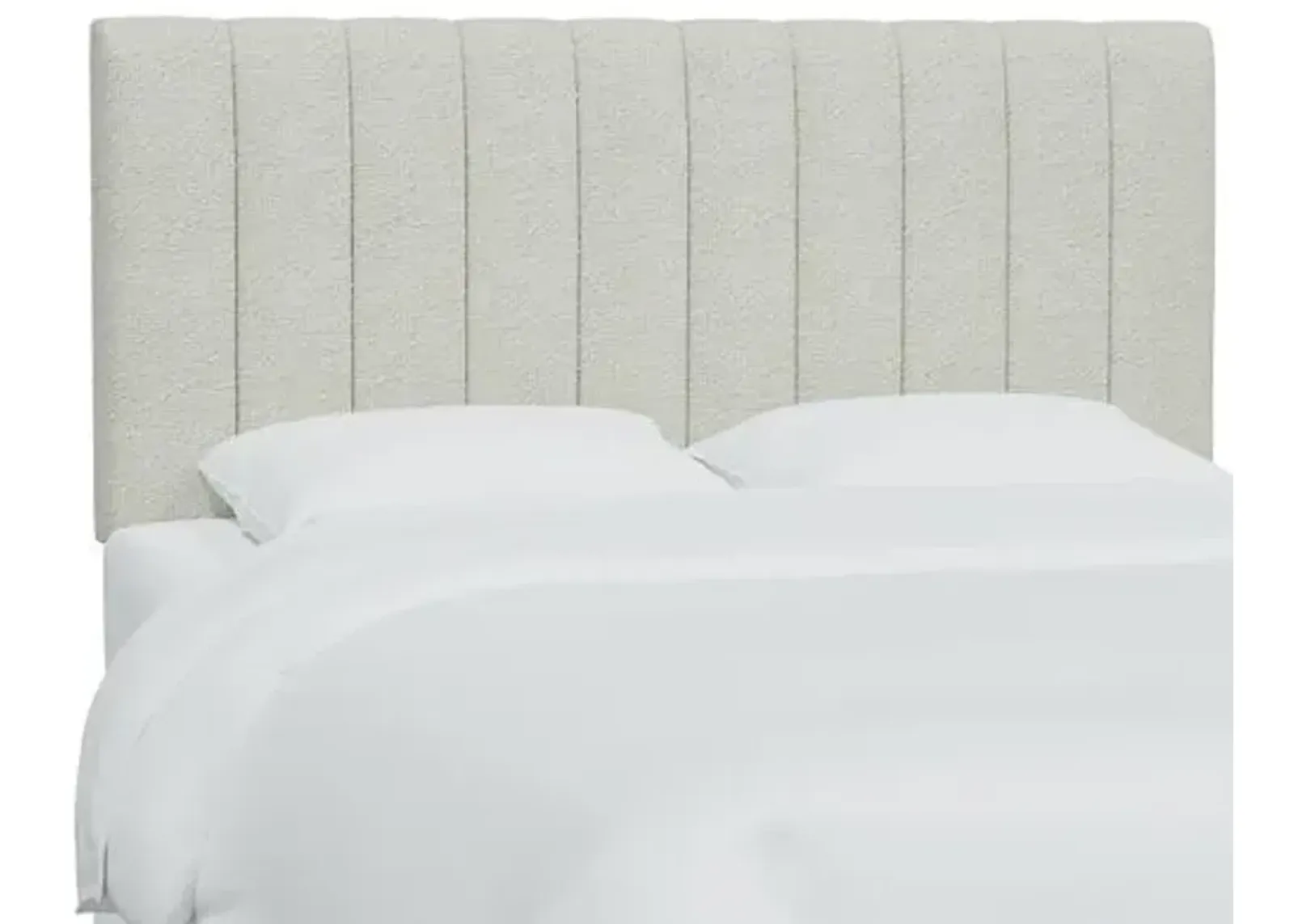 Delmar Bouclé Channeled Headboard - Snow - White