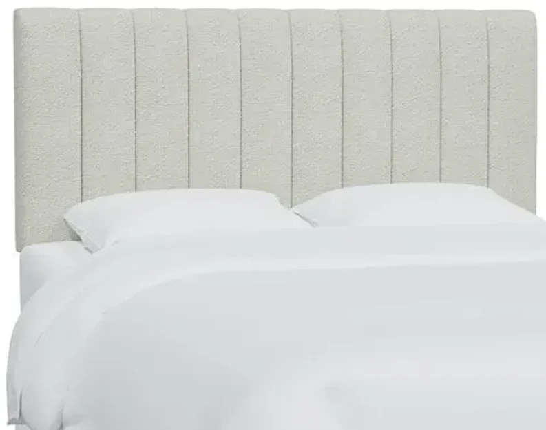 Delmar Bouclé Channeled Headboard - Snow - White