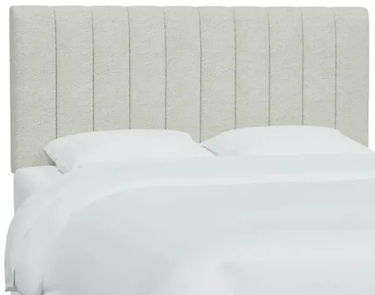 Delmar Bouclé Channeled Headboard - Snow - White