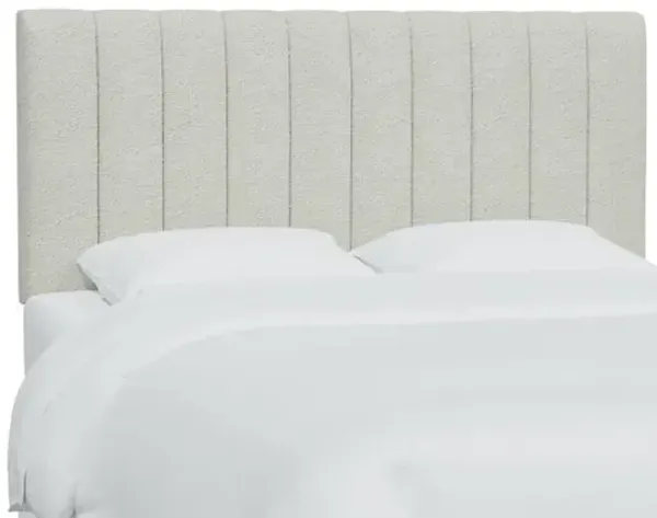 Delmar Bouclé Channeled Headboard - Snow - White