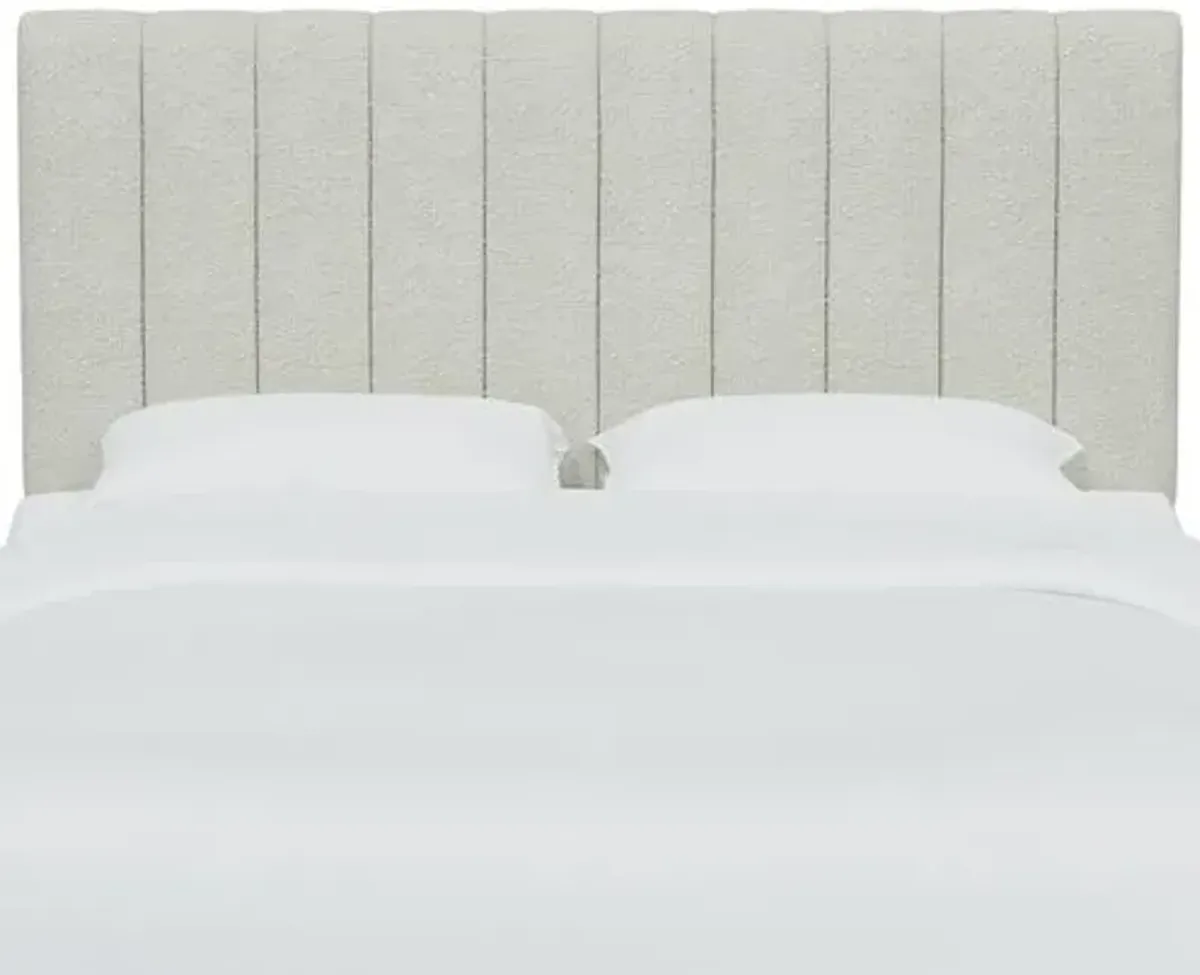 Delmar Bouclé Channeled Headboard - Snow - White